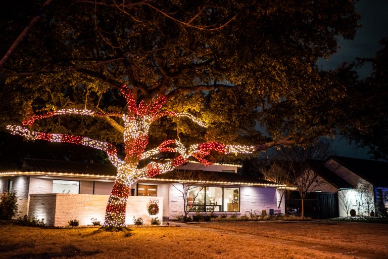 Wake Forest Home With Christmas lights