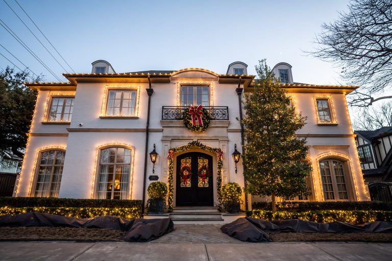 Wake Forest Home with Christmas lights